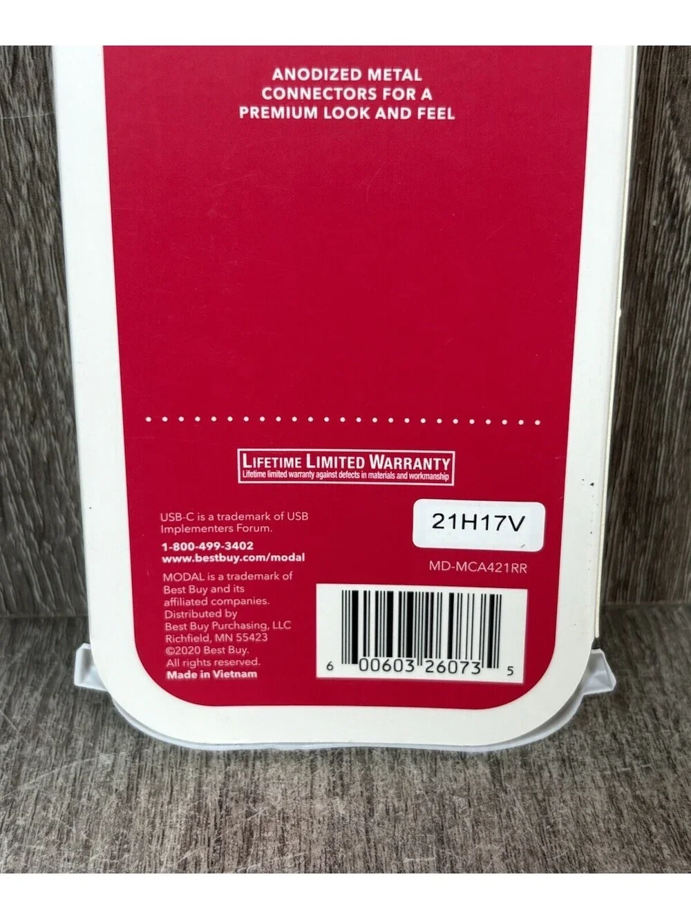 Modal - 4FT USB-C to USB-A Charge & Sync Braided Cable - Red Lot